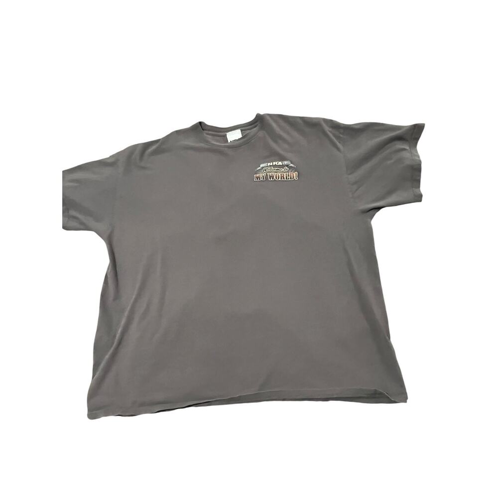 Vintage NRA T-Shirt 2XL Family Freedom Firearms Eagle Graphic Gray Y2K 26x28